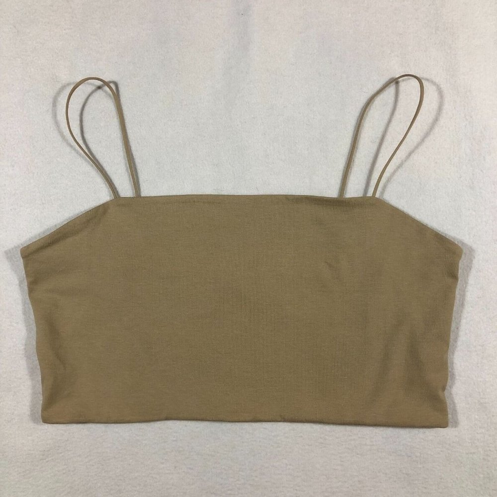 Banana Republic Factory Top Womens Large Crop Tank Top Shirt Tan NEW $40